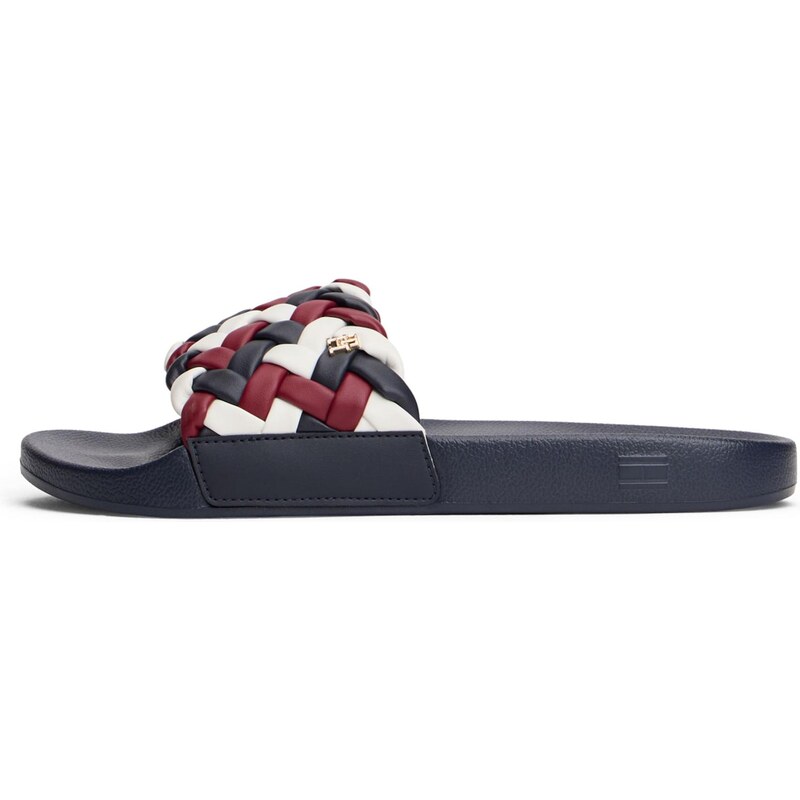 TOMMY HILFIGER Šľapky tmavomodrá / tmavočervená / biela 67183290