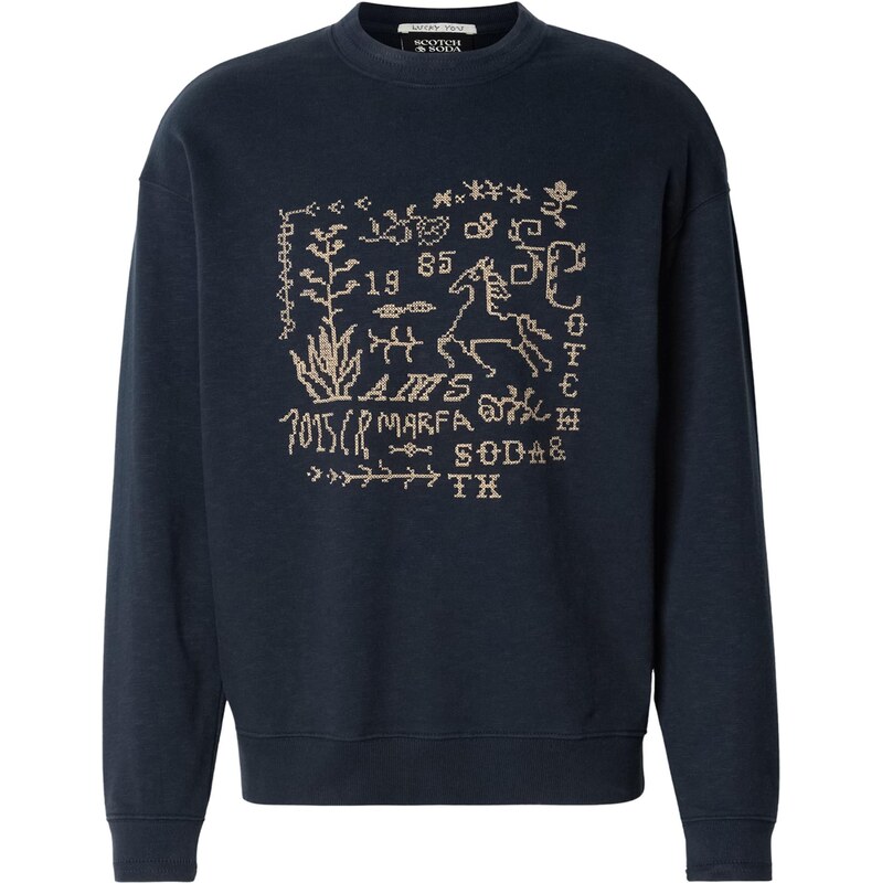 SCOTCH & SODA Mikina námornícka modrá / mokka 67183313