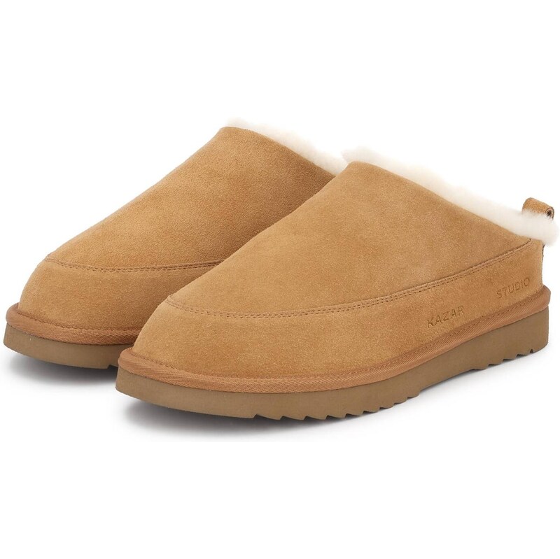 Kazar Studio Šľapky svetlohnedá / biela 67183378