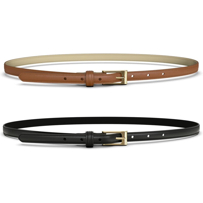 PIECES Opasky koňaková / čierna 67183419