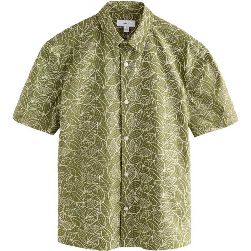 Next Košeľa olivová / biela 67183438