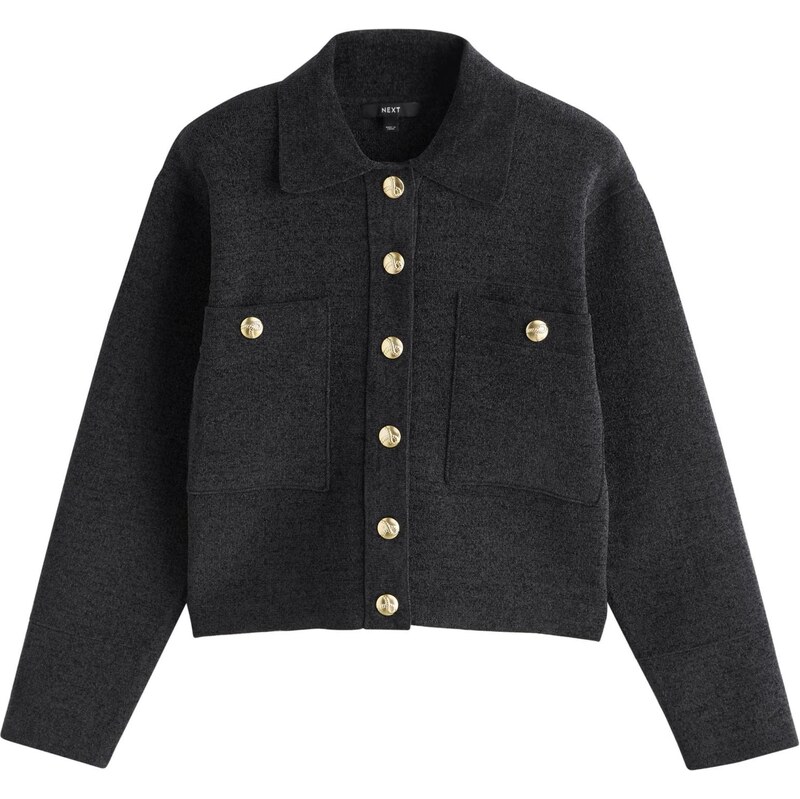 Next Kardigán Chenille zlatá / tmavosivá 67183470