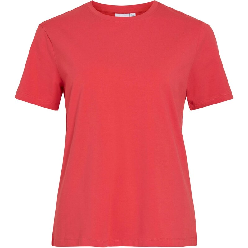 VILA Tričko VINora jasne červená 67183487