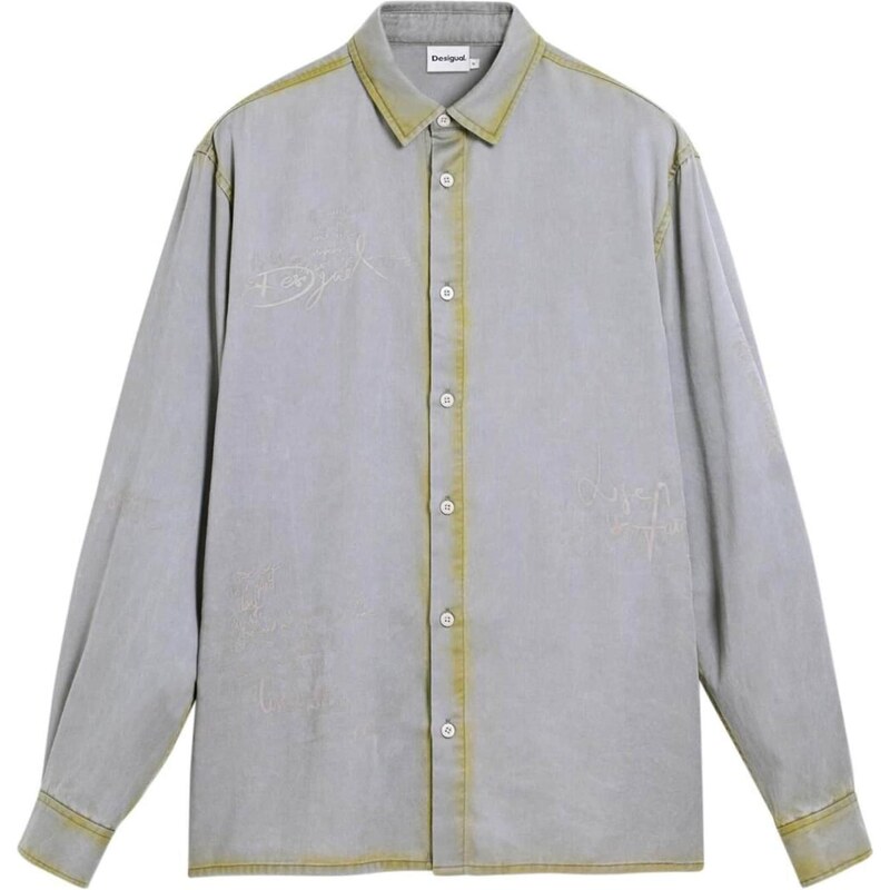 Desigual Košeľa citrónová / dymovo šedá 67183600