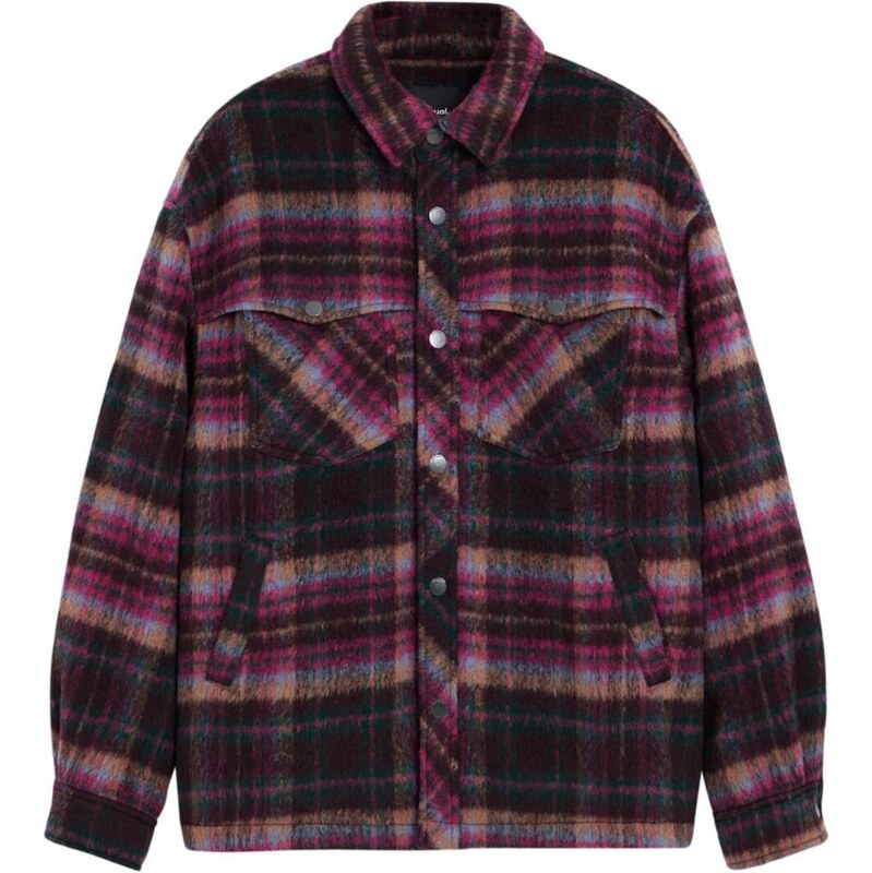 Desigual Prechodná bunda tyrkysová / hnedá / farba lesného ovocia / 67183602