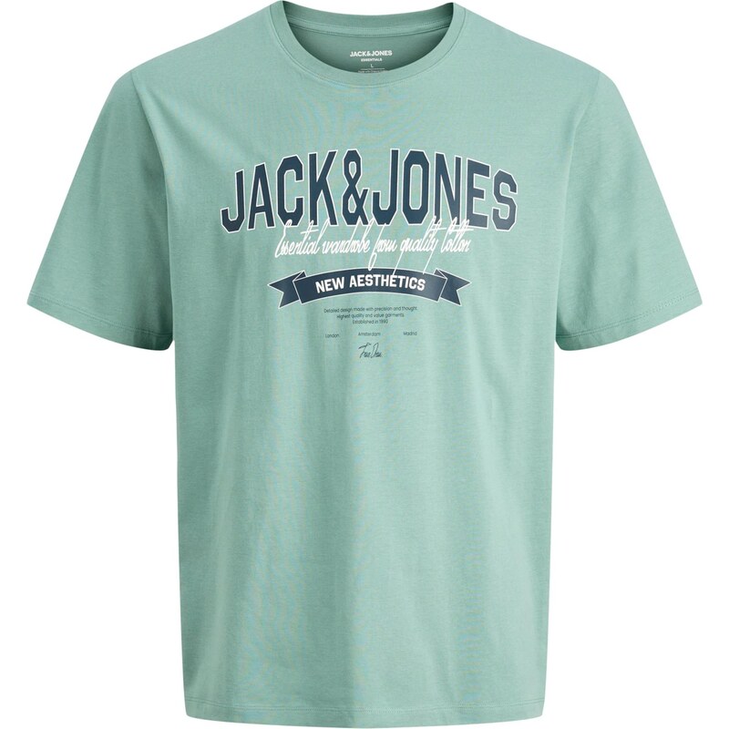 JACK & JONES Tričko pastelovo zelená / čierna / biela 67183645