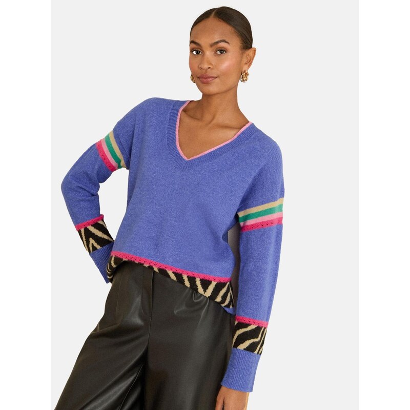 love & roses Sveter indigo / zelená / ružová / čierna 67183790