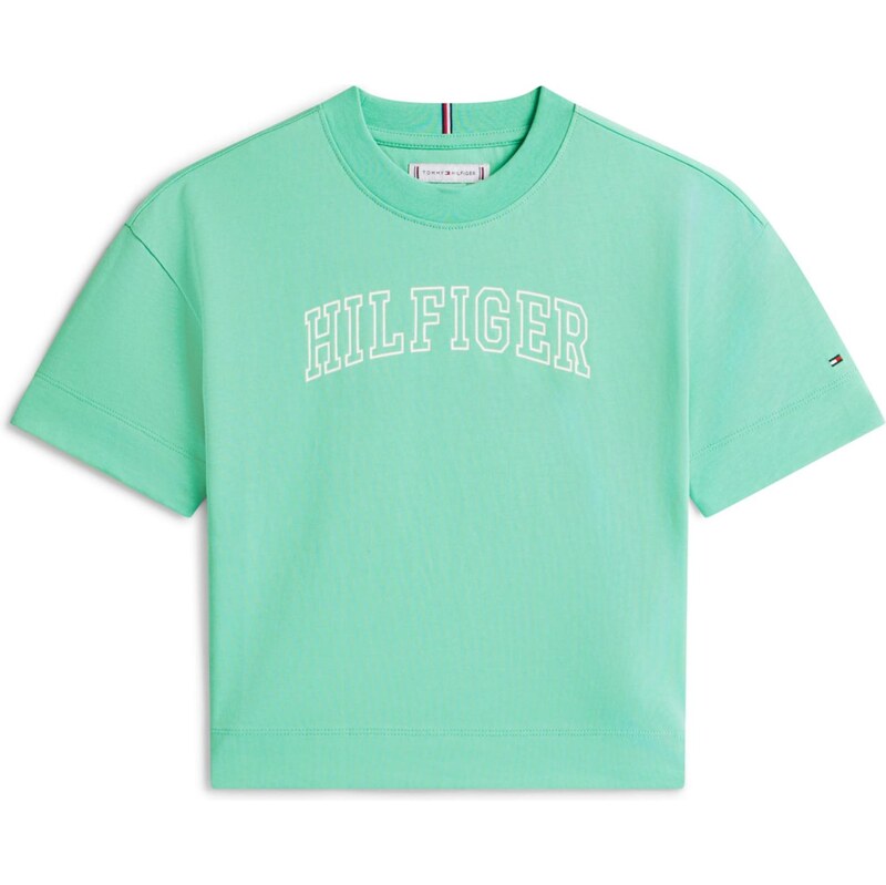 TOMMY HILFIGER Tričko VARSITY mätová / biela 67183933