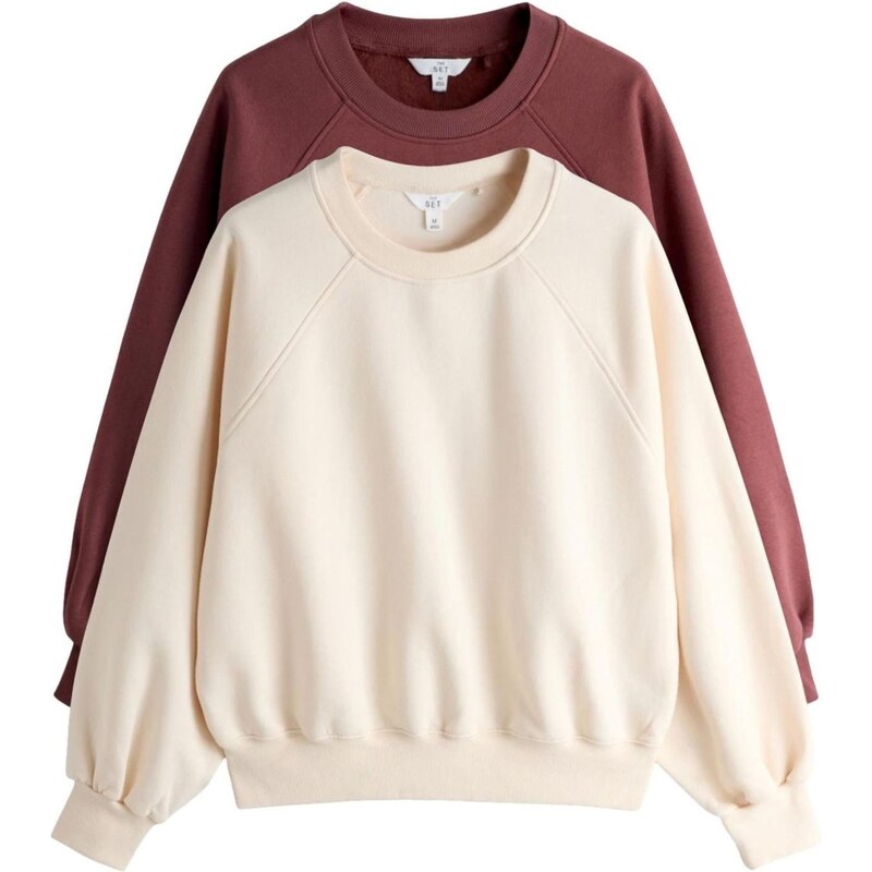 The Set Mikina svetlobéžová / bordová 67184061