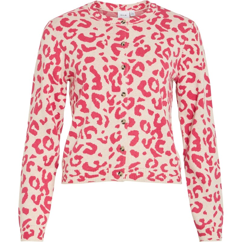 VILA Kardigán VIMayas ružová / prírodná biela 67184230