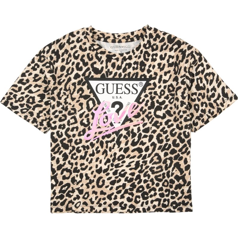 GUESS Tričko svetlohnedá / eozín / čierna / biela 67184289