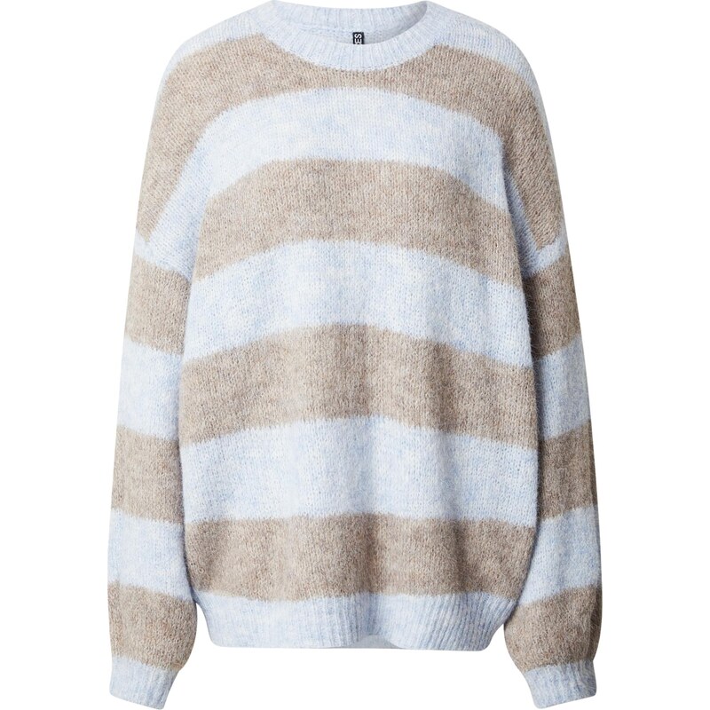 PIECES Sveter PCRASMINE svetlomodrá / svetlohnedá 67184309