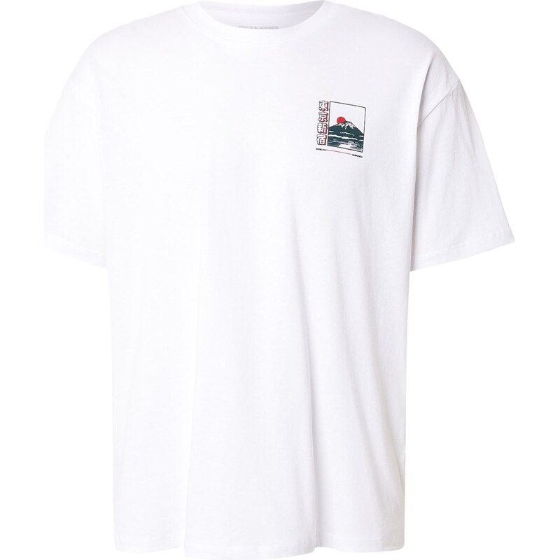 JACK & JONES Tričko JORSHIBUYA tmavozelená / karmínovo červená / 67184323