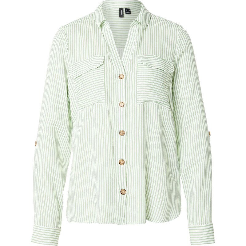 VERO MODA Blúzka VMBumpy svetlozelená / biela 67184329