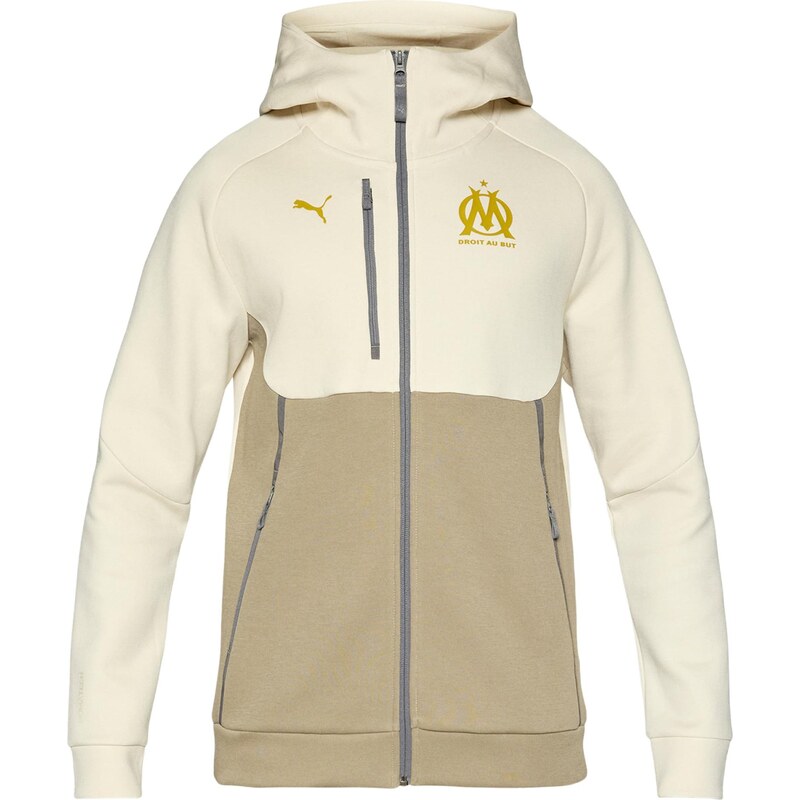 PUMA Športová mikina so zipsom OM PUMATECH šampanské / tmavobéžová / 67184394