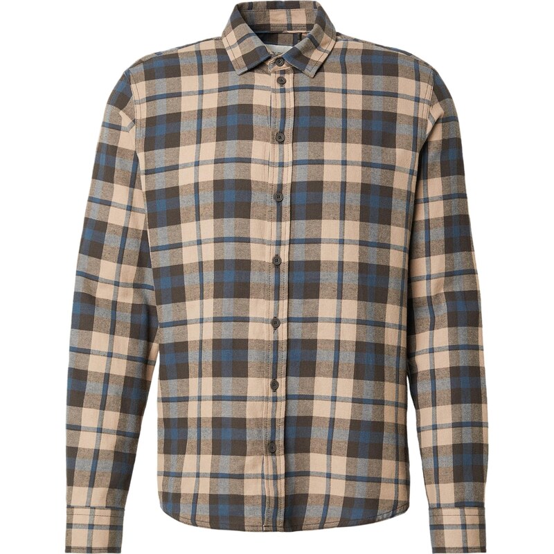 BLEND Košeľa námornícka modrá / čokoládová / mokka 67184526