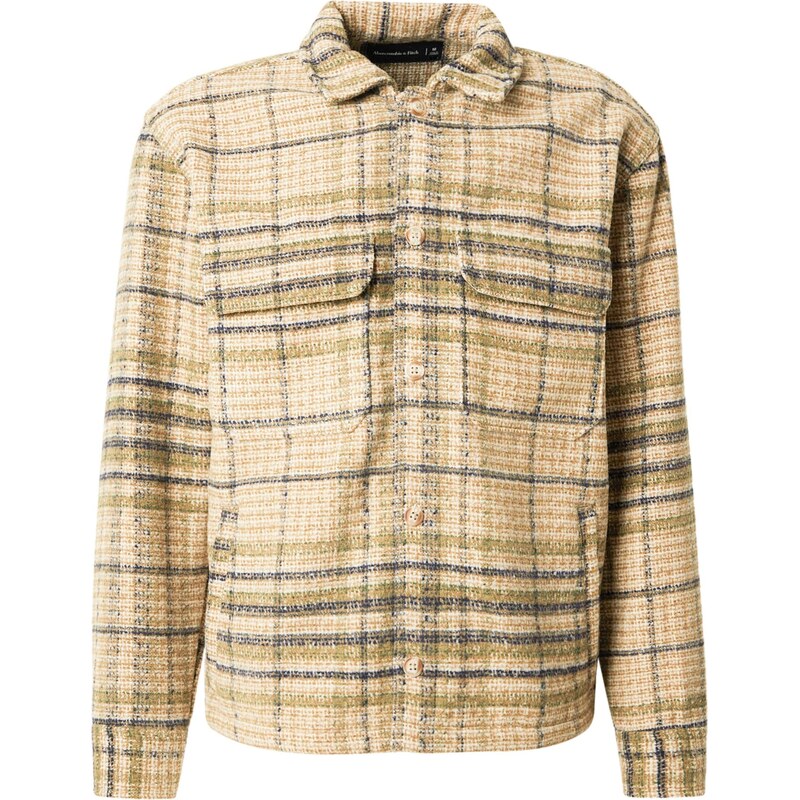 Abercrombie & Fitch Košeľa béžová / námornícka modrá / olivová 67184549