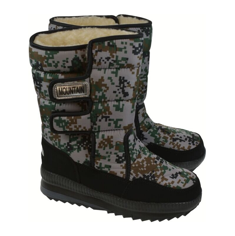 JOHN-C Pánske zateplené zimné čižmy maskáčové MOUNTAIN BILLS 67184594
