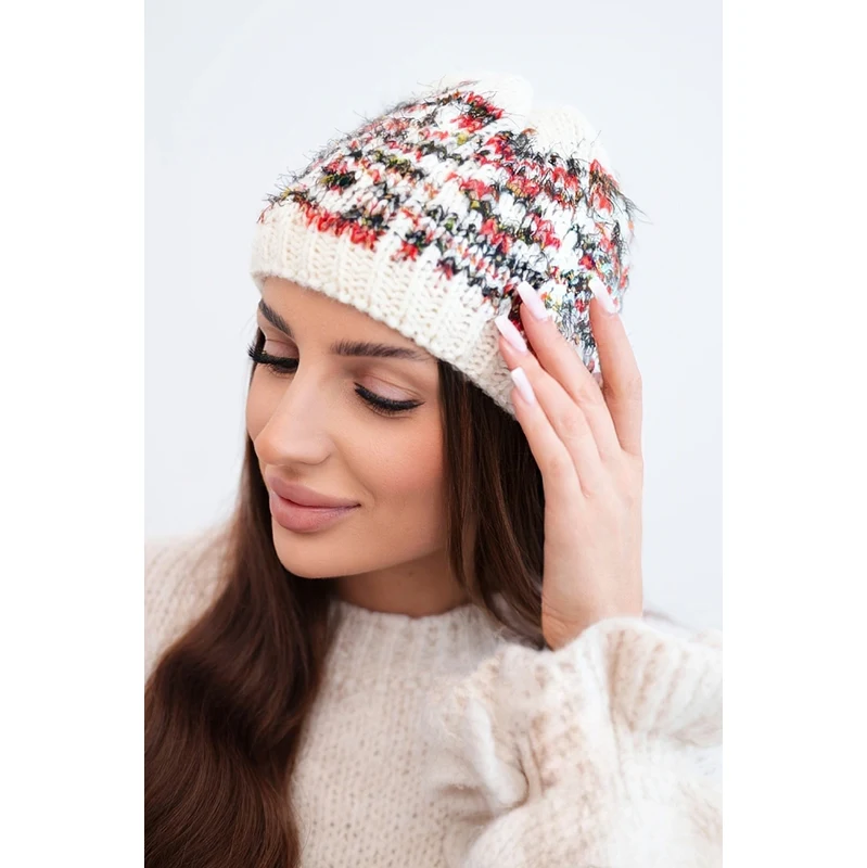 Kesi Dámska zimná čiapka s nórskym vzorom a kryštálmi 67185422