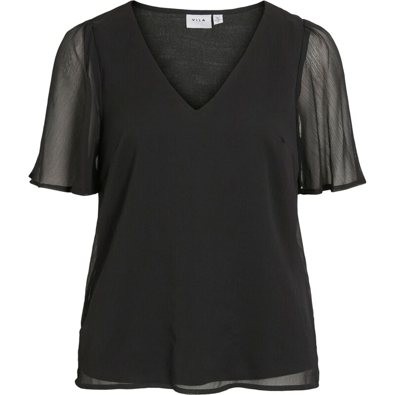 VILA Blúzka VIFalia čierna 67186299