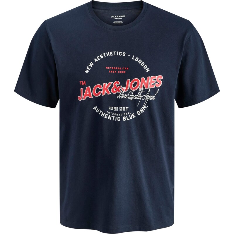 JACK & JONES Tričko tmavomodrá / jasne červená / biela 67186414