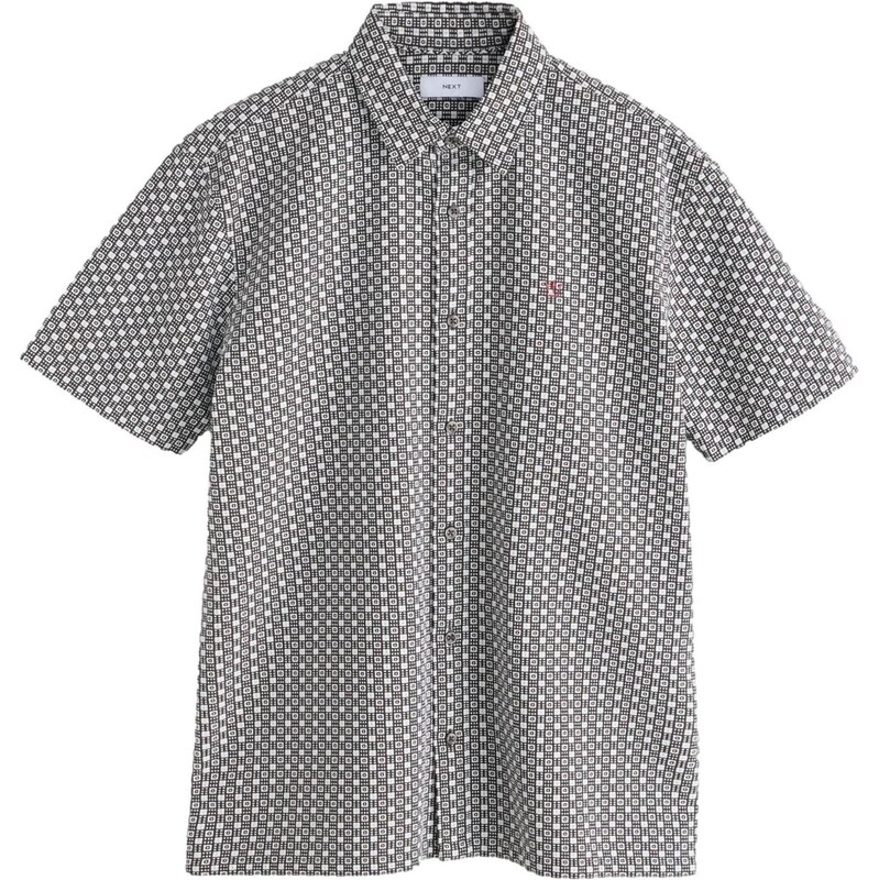 Next Košeľa čokoládová / biela 67186416