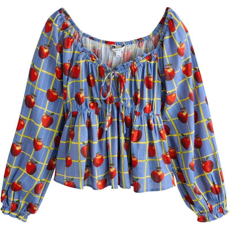 Next Blúzka dymovo modrá / svetložltá / červená / tmavočervená 67186450