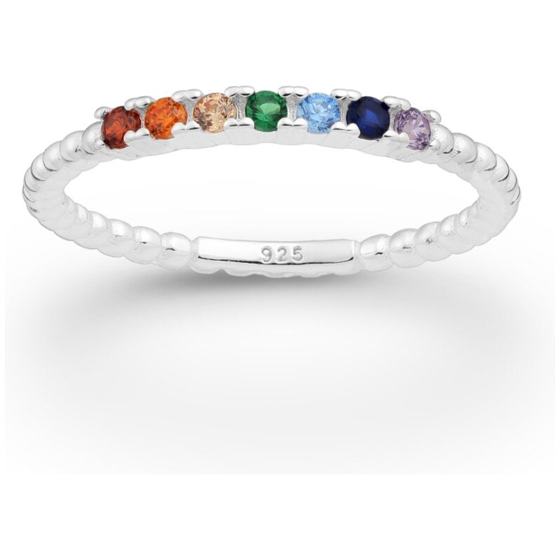 Strieborný prsteň NOVA RAINBOW 67186638