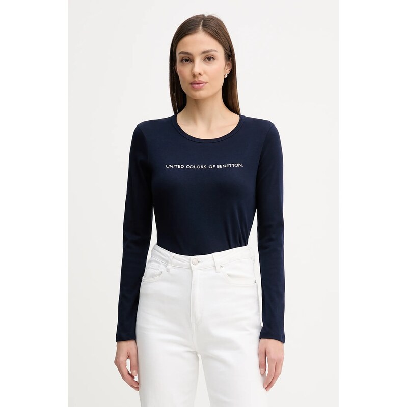 Bavlnené tričko s dlhým rukávom United Colors of Benetton 67188864