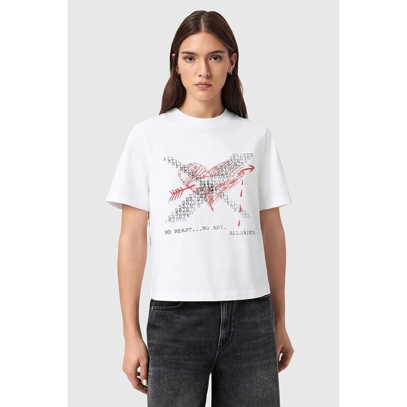 Bavlnené tričko AllSaints HEARTACHE 67189409