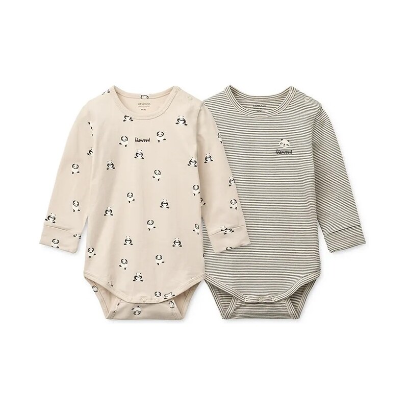 Body pre bábätká Liewood Yanni Grow Printed LS Bodystocking 2-pak 67189587