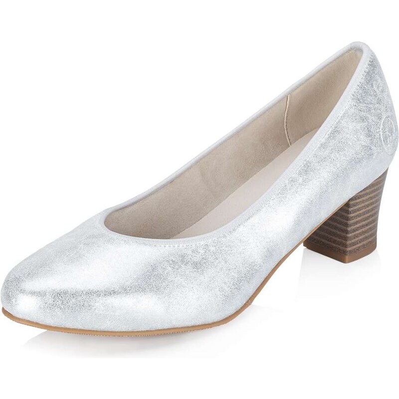 Dámske lodičky RIEKER 44650-90 strieborná S6 67189816