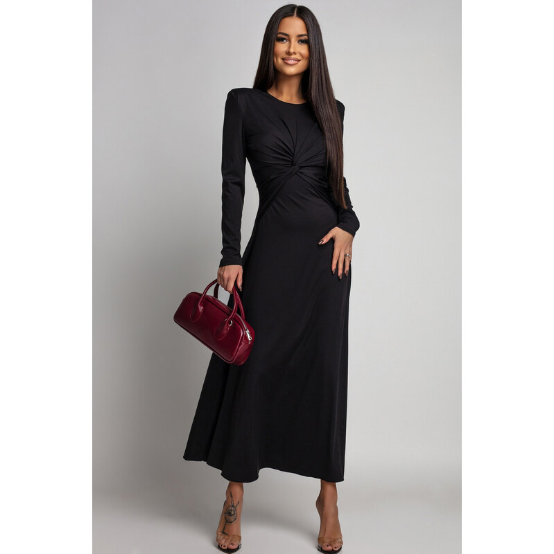 miadresses.sk Čierne spoločenské šaty s áčkovou sukňou 67190328