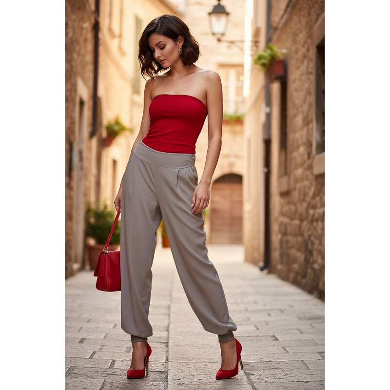 Glara Dámske nohavice s gumou 67190587