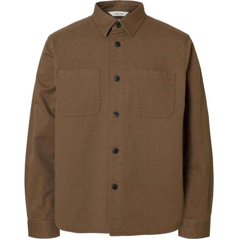 SELECTED Košeľa SLHTRAVIS čokoládová 67199975