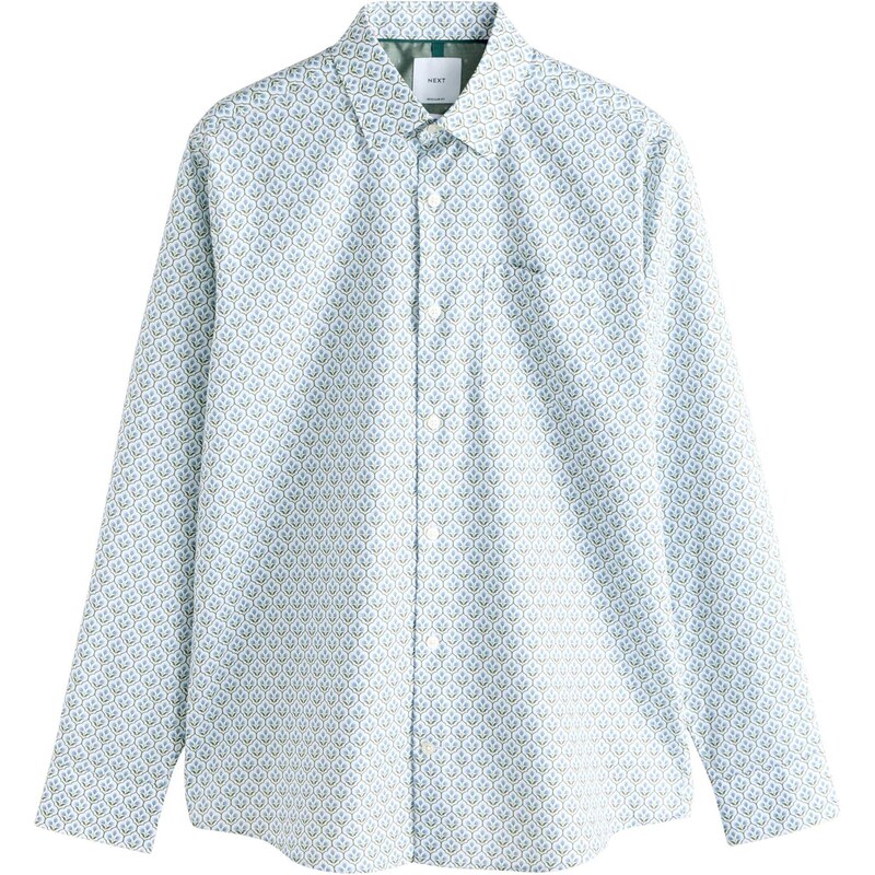 Next Košeľa svetlomodrá / olivová / biela 67192880
