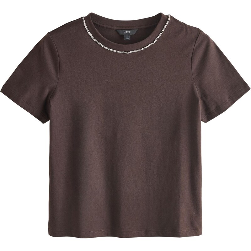 Next Tričko čokoládová / biela 67192889