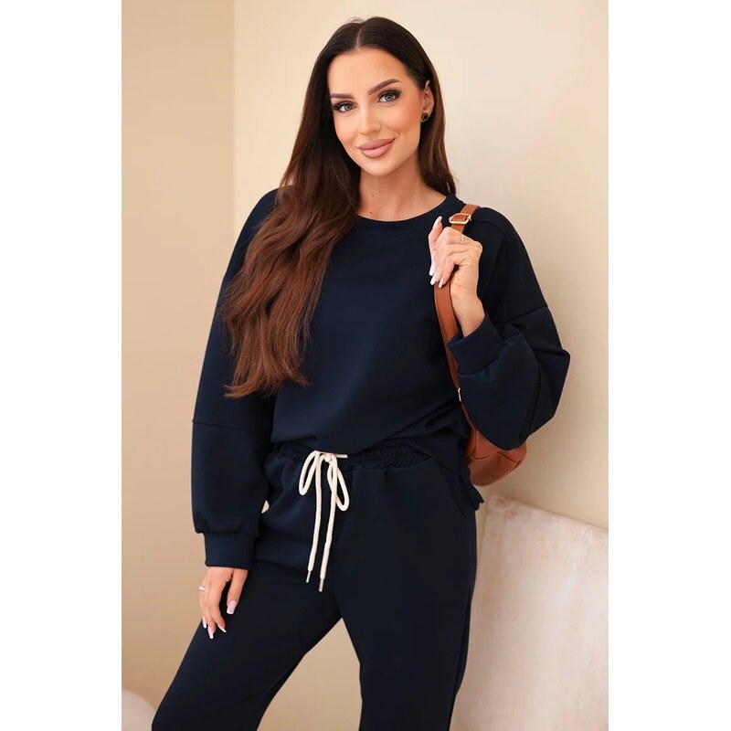 Kesi Włoski Włoski Viskózový set mikinové + nohavice námornícka modrá 64785873