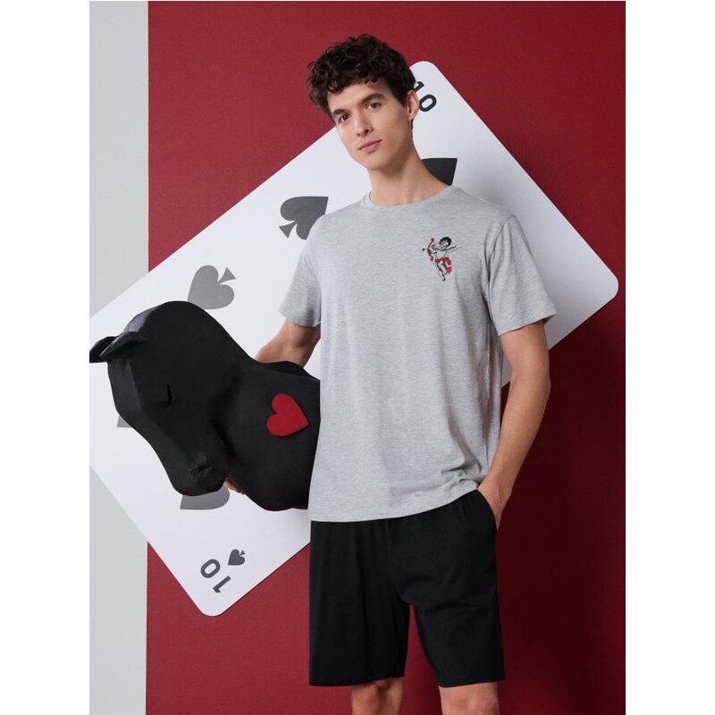 Sinsay - Bavlnená dvojdielna pyžama s potlačou - viacfarebná 67192159