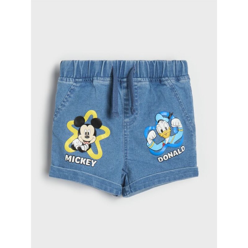 Sinsay - Rifľové kraťasy Mickey Mouse - modrá 67192689