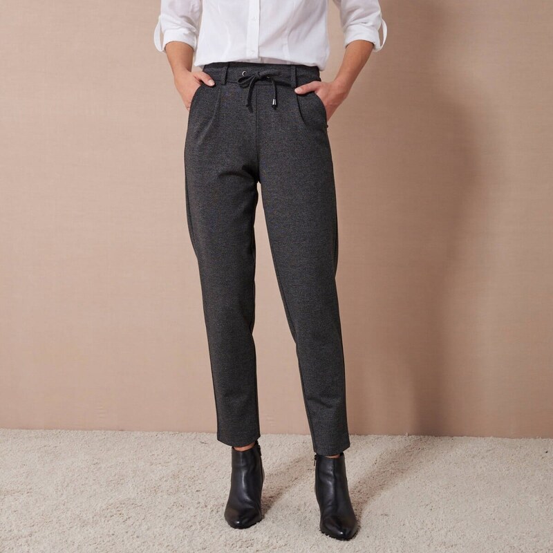 Chino nohavice z Milano úpletu antracitový melír 046 Blancheporte 56607966