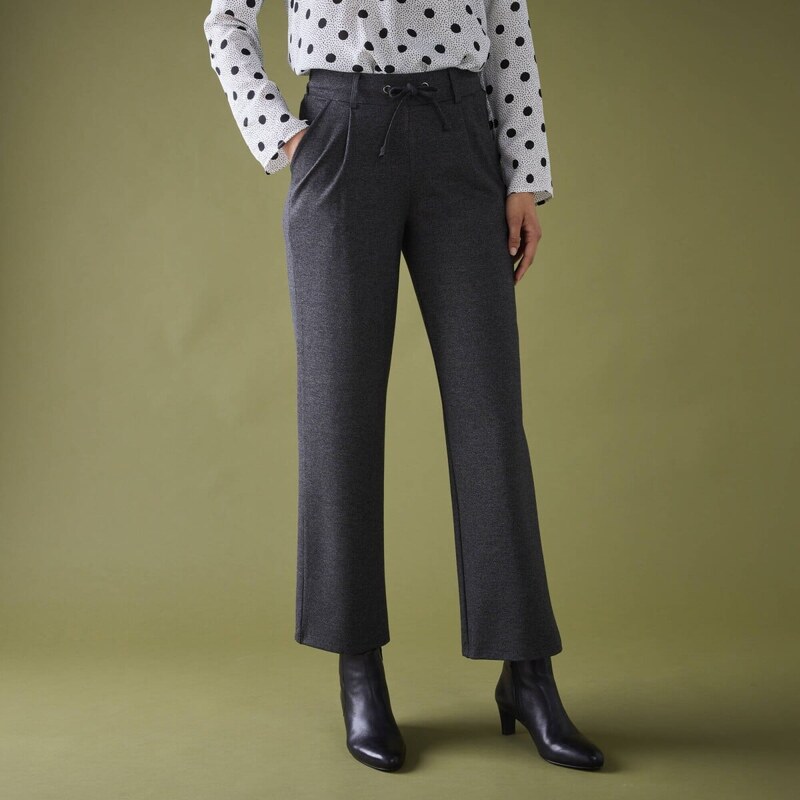 Rovné nohavice z úpletu Milano antracitový melír 038 Blancheporte 56607965