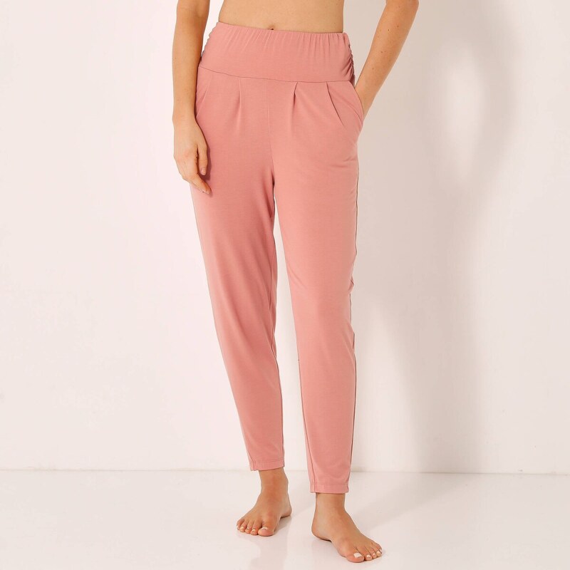 Pohodlné úpletové nohavice na jógu broskyňová 050 Blancheporte 61843497