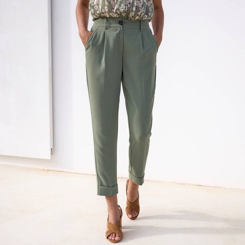 Splývavé 7/8 nohavice khaki 036 Blancheporte 61854046