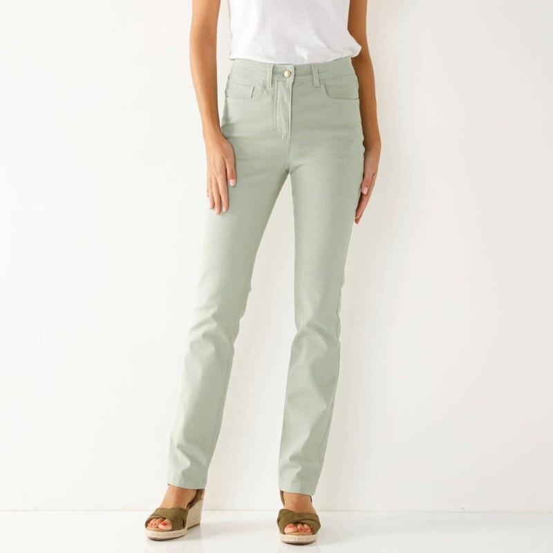 Dlhé zoštíhľujúce nohavice sivozelená 036 Blancheporte 61916366