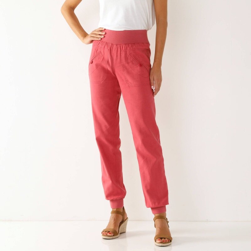 Dlhé nohavice zakončené pružnými lemami malinová 036 Blancheporte 61843798