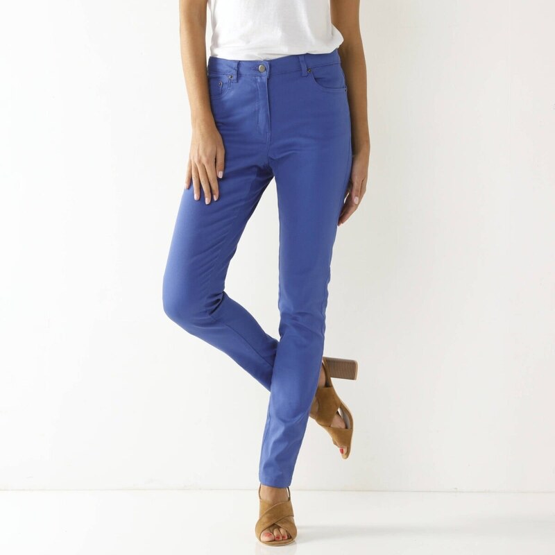 Úzke dlhé twilové nohavice tmavomodrá 042 Blancheporte 61854057