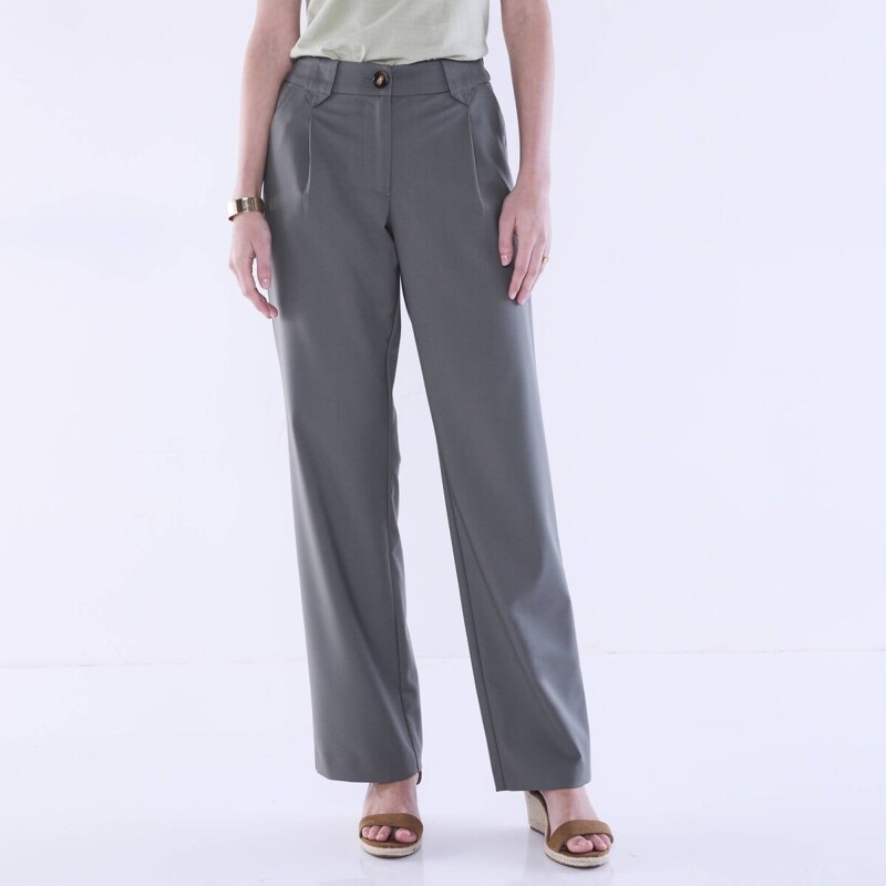 Jednofarebné splývavé široké nohavice bronzová 038 Blancheporte 61843832