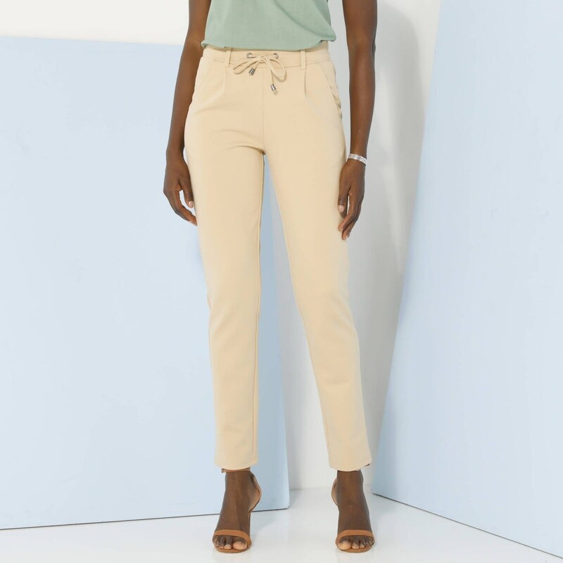 Chino nohavice z Milano úpletu piesková 036 Blancheporte 61843920