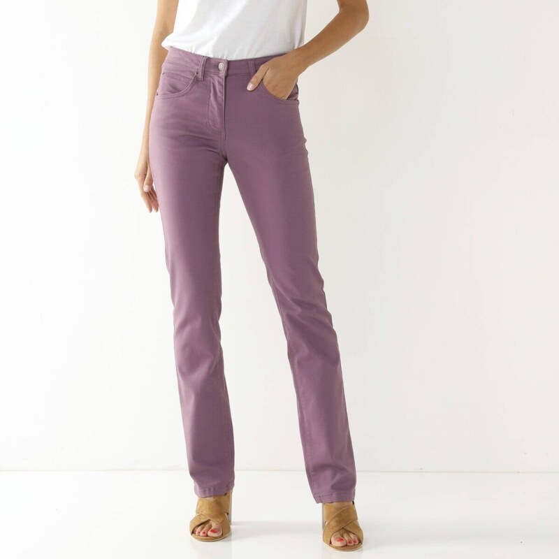 Zoštíhľujúce nohavice s 5 vreckami purpurová 036 Blancheporte 61971345